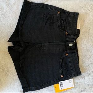HM black ripped shorts